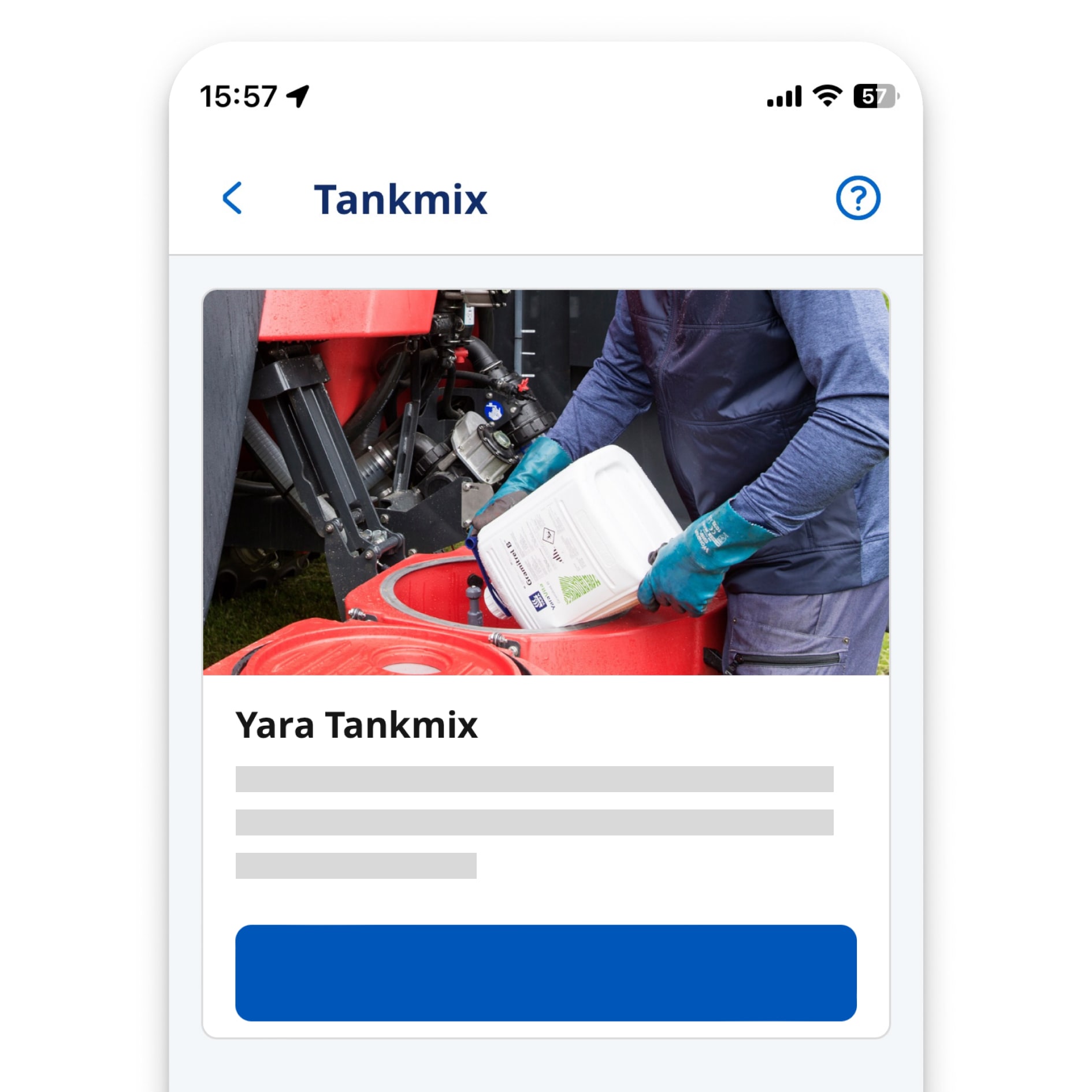 YaraPlus Tankmix mobiel scherm
